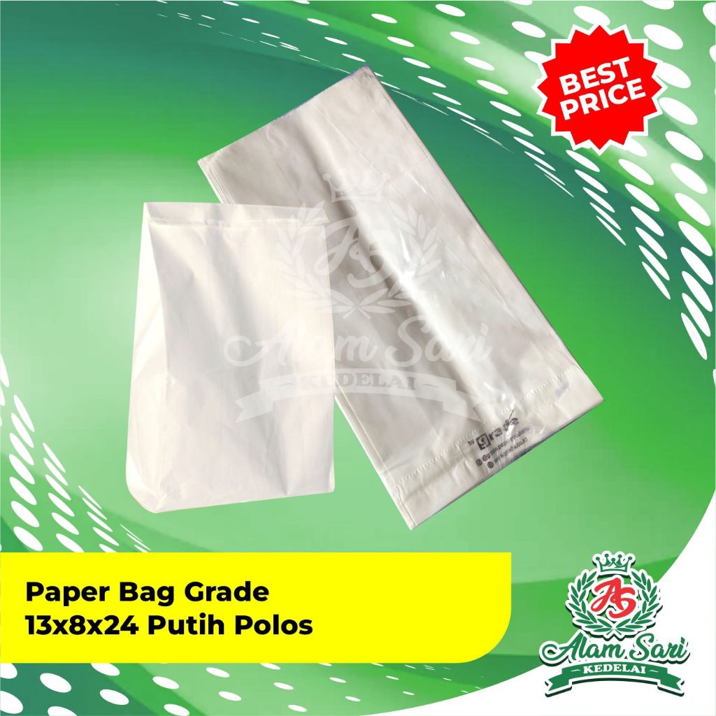 Paper bag polos warna putih | packaging makanan | pembungkus makanan