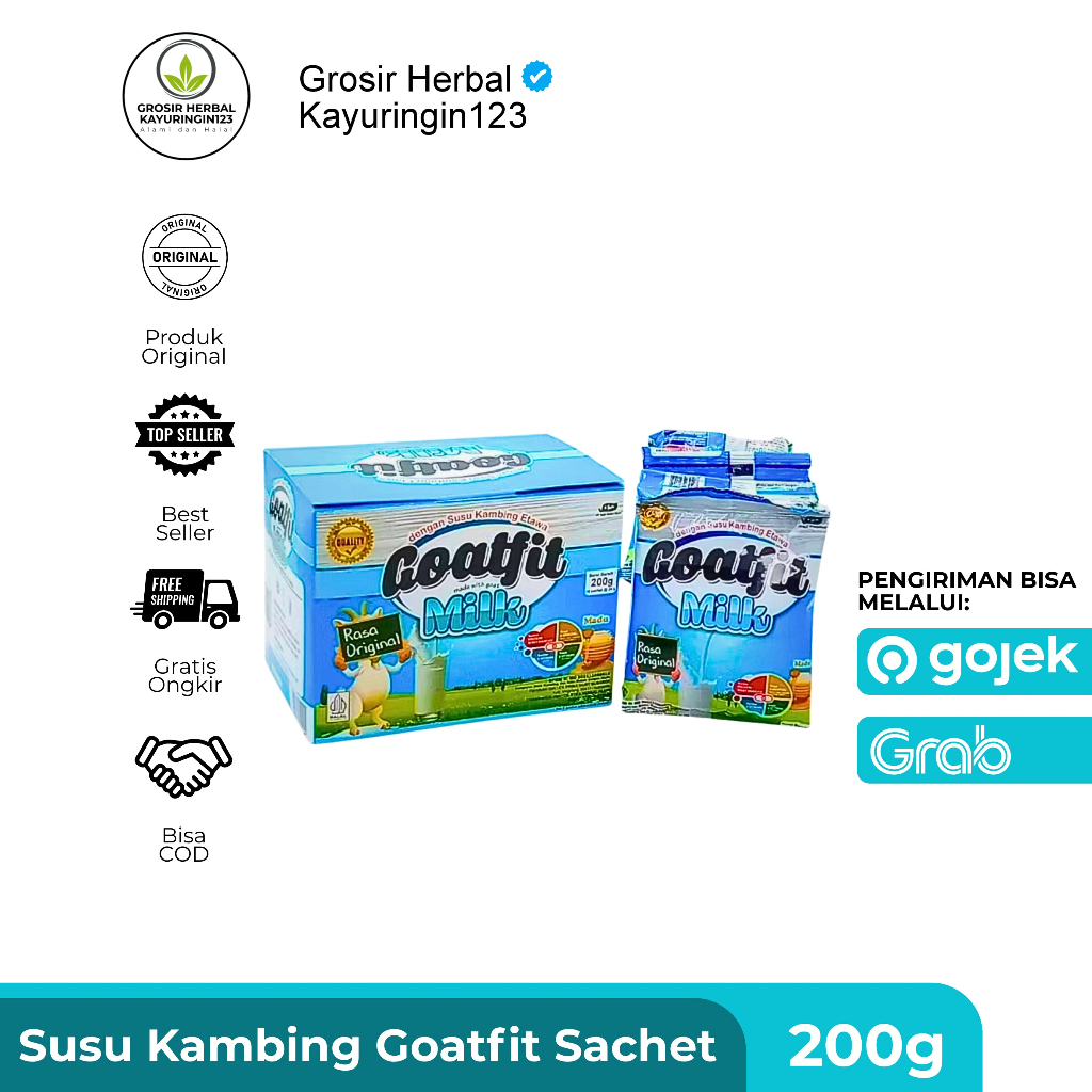 

Susu Kambing Etawa GOATFIT PUTIH SACHET Milk ORIGINAL 10 SACHET / Goat Fit
