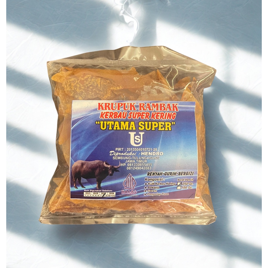 

KRECEK KULIT RAMBAK KERBAU 250gram/Rambak SapiKerbau Mentah Super 250g / Krecek Rambak KerbauSapi Asli / Kerupuk Kulit Sapi Mentah Tulungagung