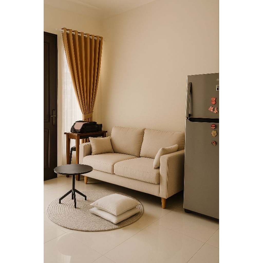 Sofa Retro minimalis, kaki kayu