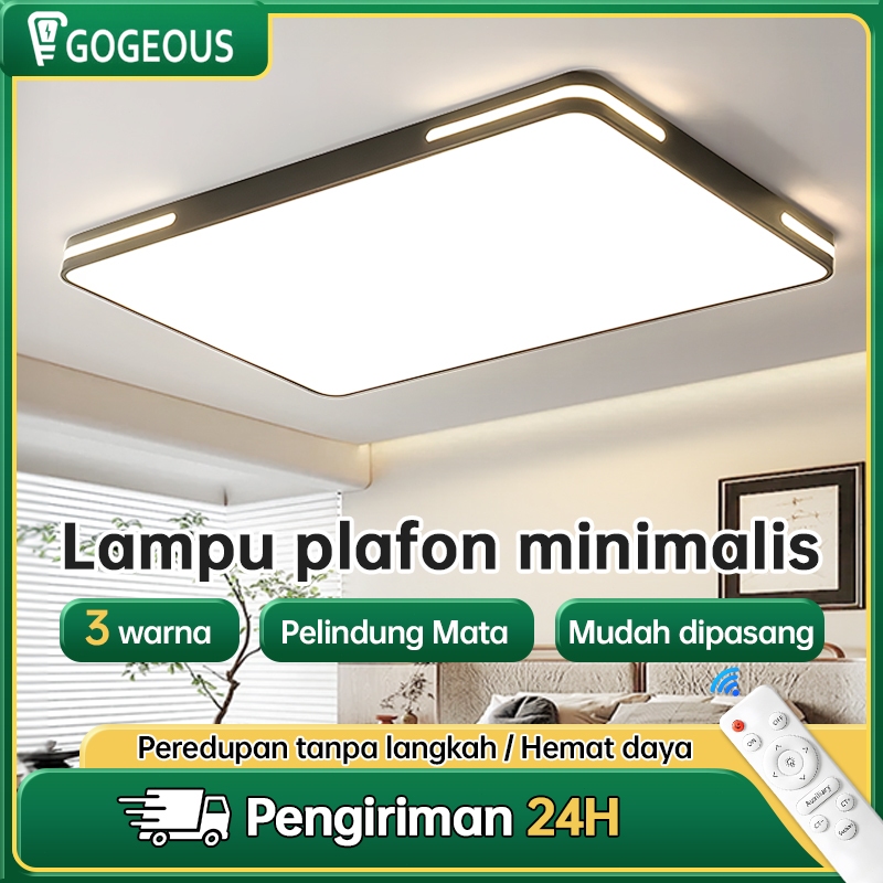 GOGEOUS Lampu plafon minimalis lampu hias ruang tamu tiga warna terang lampu plafon kamar tidur