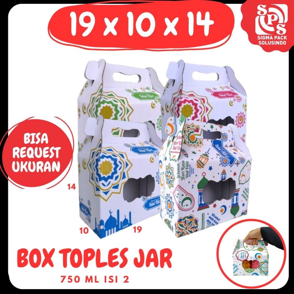 

Box Kuker jar 19x10x14 Toples Jar 750ml isi 2 Jinjing Gable Box Jar Kue Kering Gable Box Serbaguna Botol Dus Kue Kering Kemasan Madu Souvenir