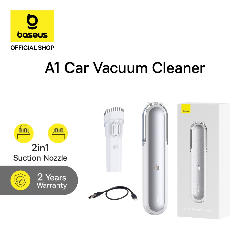 Baseus Car Vacuum A1 Penyedot Debu Mobil Kamar Sofa Tekanan Tinggi Cleaner White