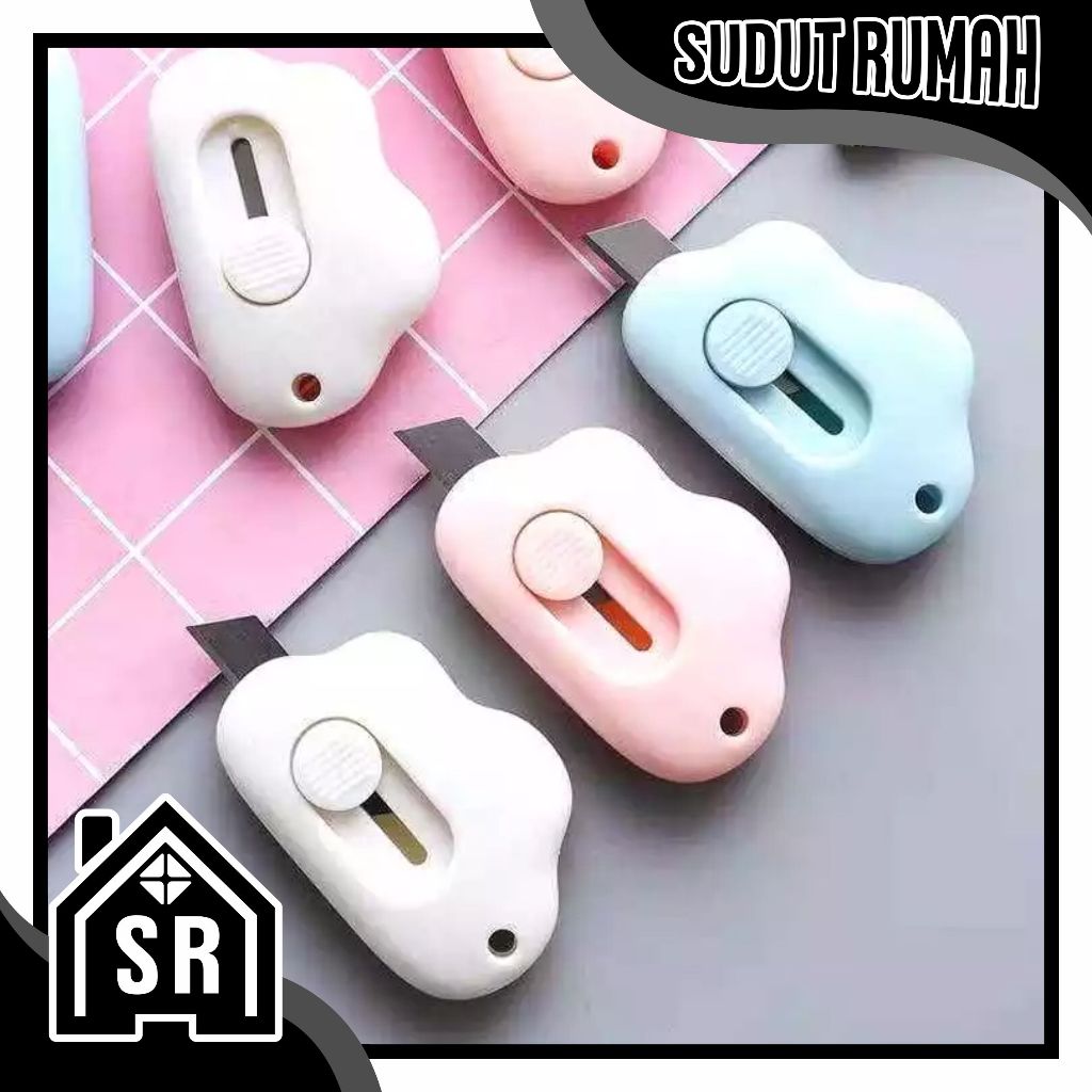 

SR Cutter Mini Bentuk Awan Lucu Pisau Kecil Pemotong Kertas Portable / Cutter Bentuk Oval S006 S026