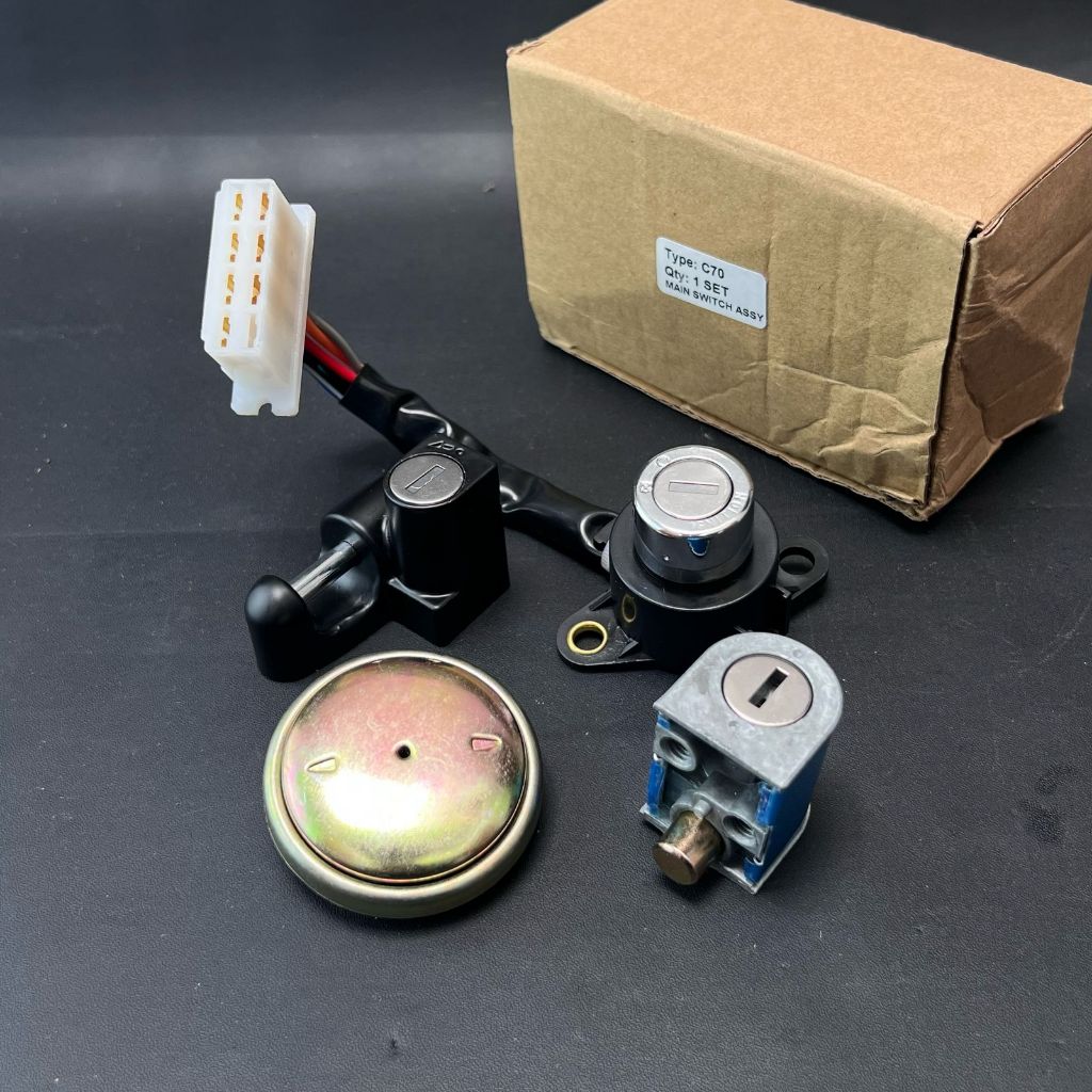 KUNCI KONTAK C70 BEKJUL SET PLUS KUNCI HELM C70 KUNCI JOK C70 C700 INPORT/KONTAK SET C70 4 BAGIAN