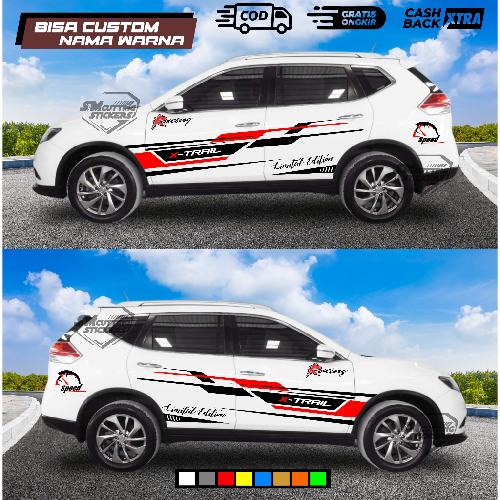 Stiker Mobil nissan X Trail INNOVA & Calya, Sigra, Grand Livina, Avanza, Xenia, Mobilio, Ertiga, Rus