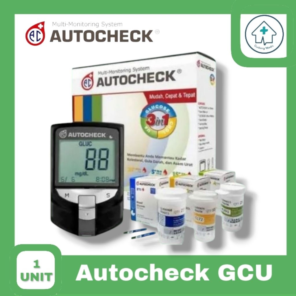 Alat AutoCheck 3in1 Alat Cek Gula Darah, Kolesterol & Asam Urat