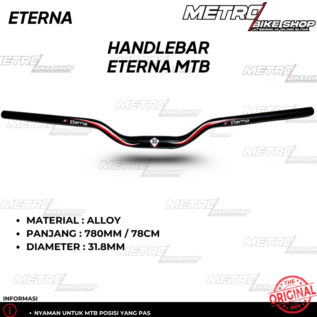 Handlebar Eterna 780mm Handlebar MTB Stang sepeda gunung Stir sepeda Setang sepeda