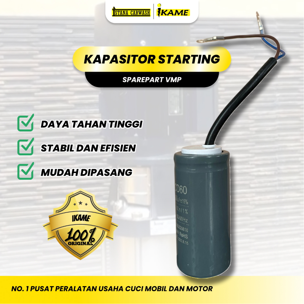 Kapasitor Starting VMP IKAME (Original Sparepart) - Komponen Pompa High Pressure | Istana Carwash