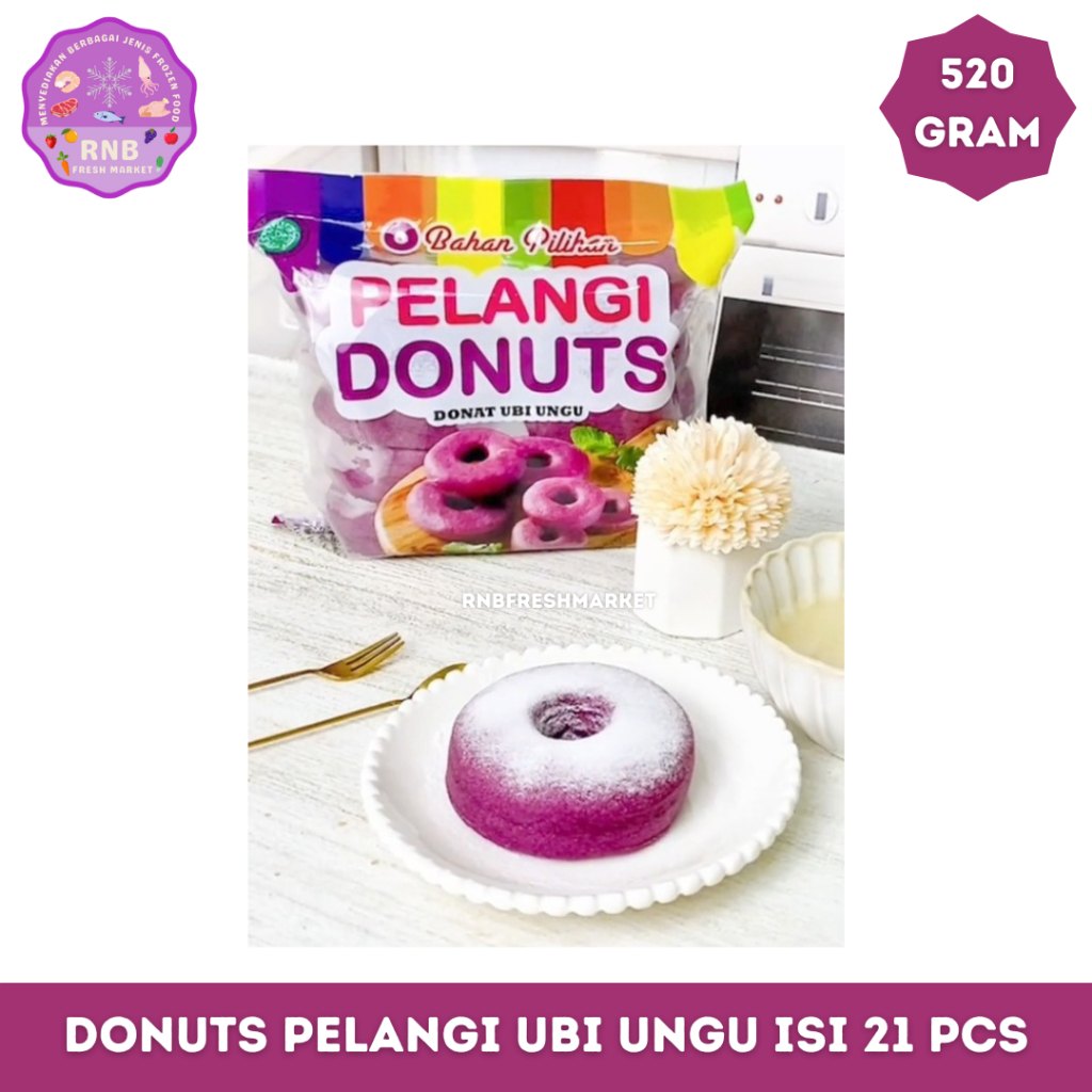 

Donat Pelangi Ubi Ungu Isi 21 Pcs Netto 520 Gram