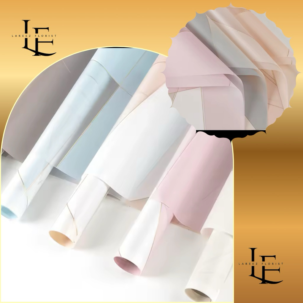

[1 PACK/ 20 LEMBAR] Flower Wrapping Paper Abstract Geometric Pattern Pastel Cellophane Waterproof Kertas Bouquet Bunga Motif Abstrak Anti Air