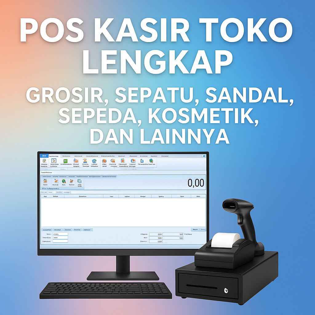 POS Kasir Toko Lengkap – Grosir, Sepatu, Sandal, Sepeda, Kosmetik, dan Lainnya | Support Barcode