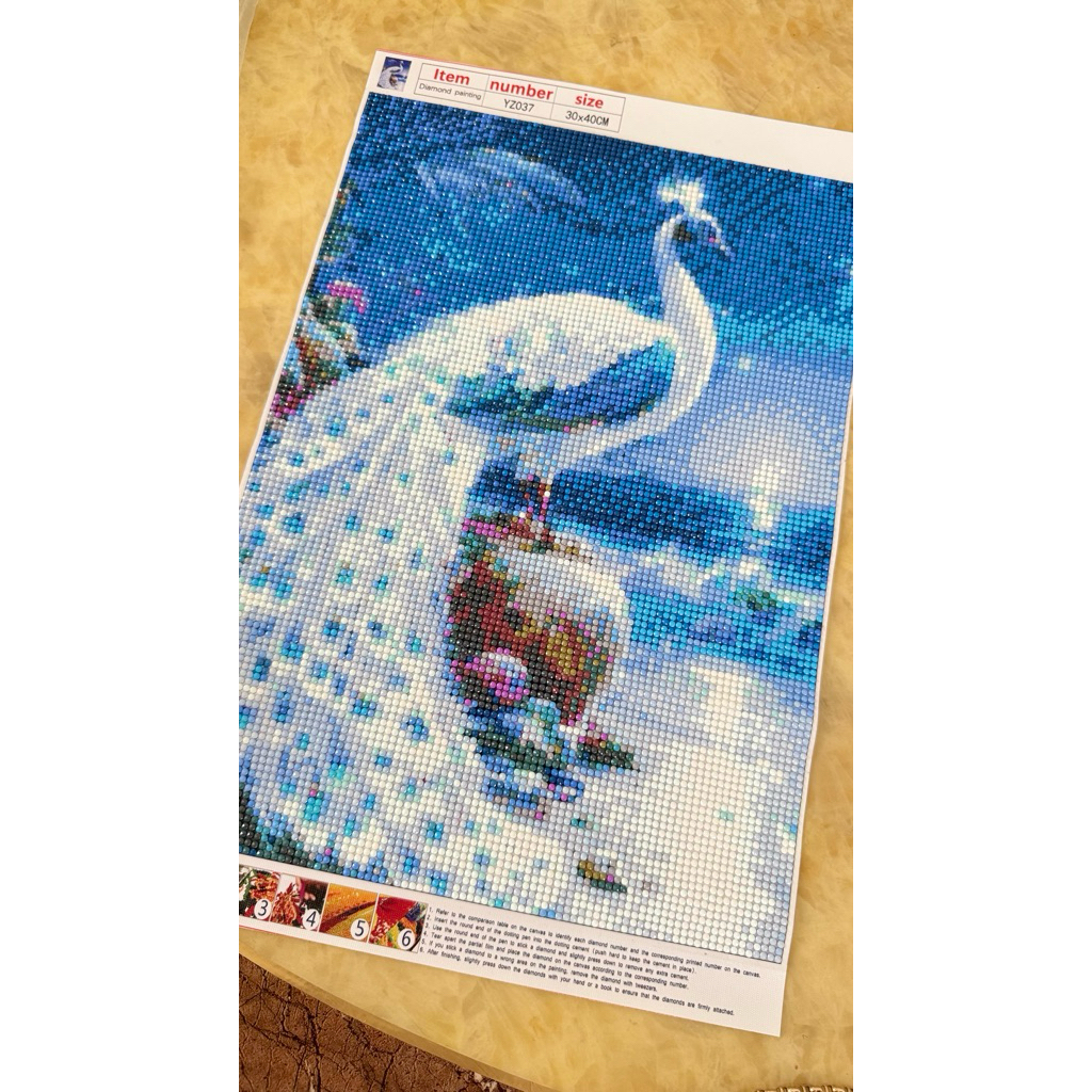 Diamond Painting Merak biru