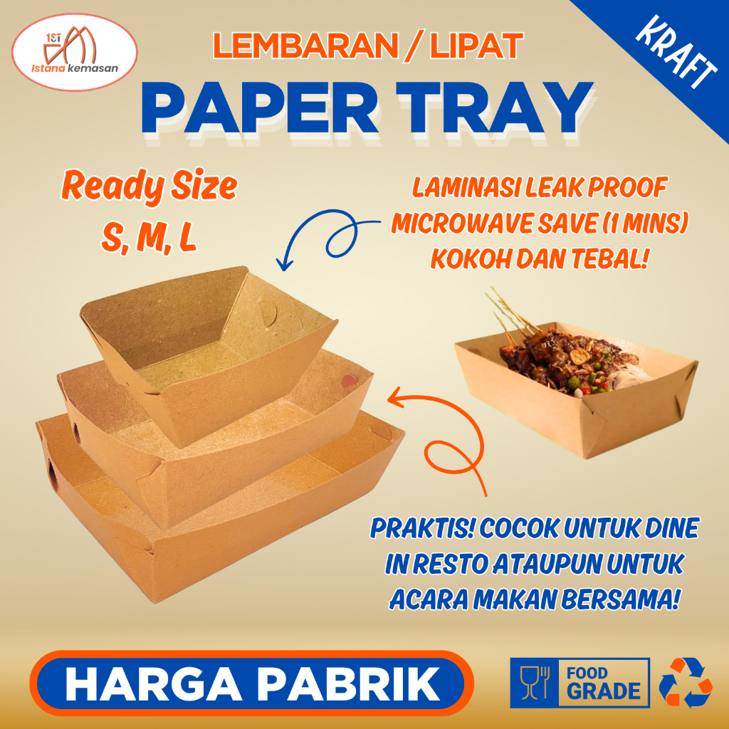 Paper Food Tray / Wadah Makanan / Nampan Makanan Kertas
