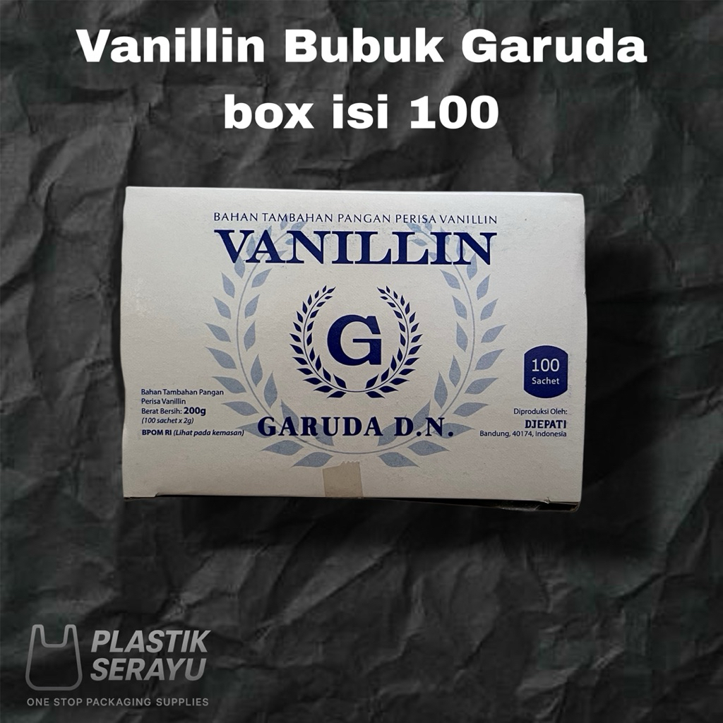 

Vanilli Bubuk / Perisa vanilli cap Garuda / Harum / 1 pak isi 100 sachet