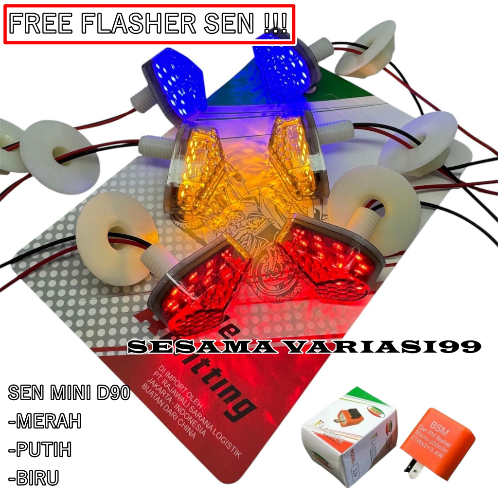 Sein lampu sen mini tempel D90 led sudah termasuk flasher sen cocok untuk semua motor ninja tiger vi