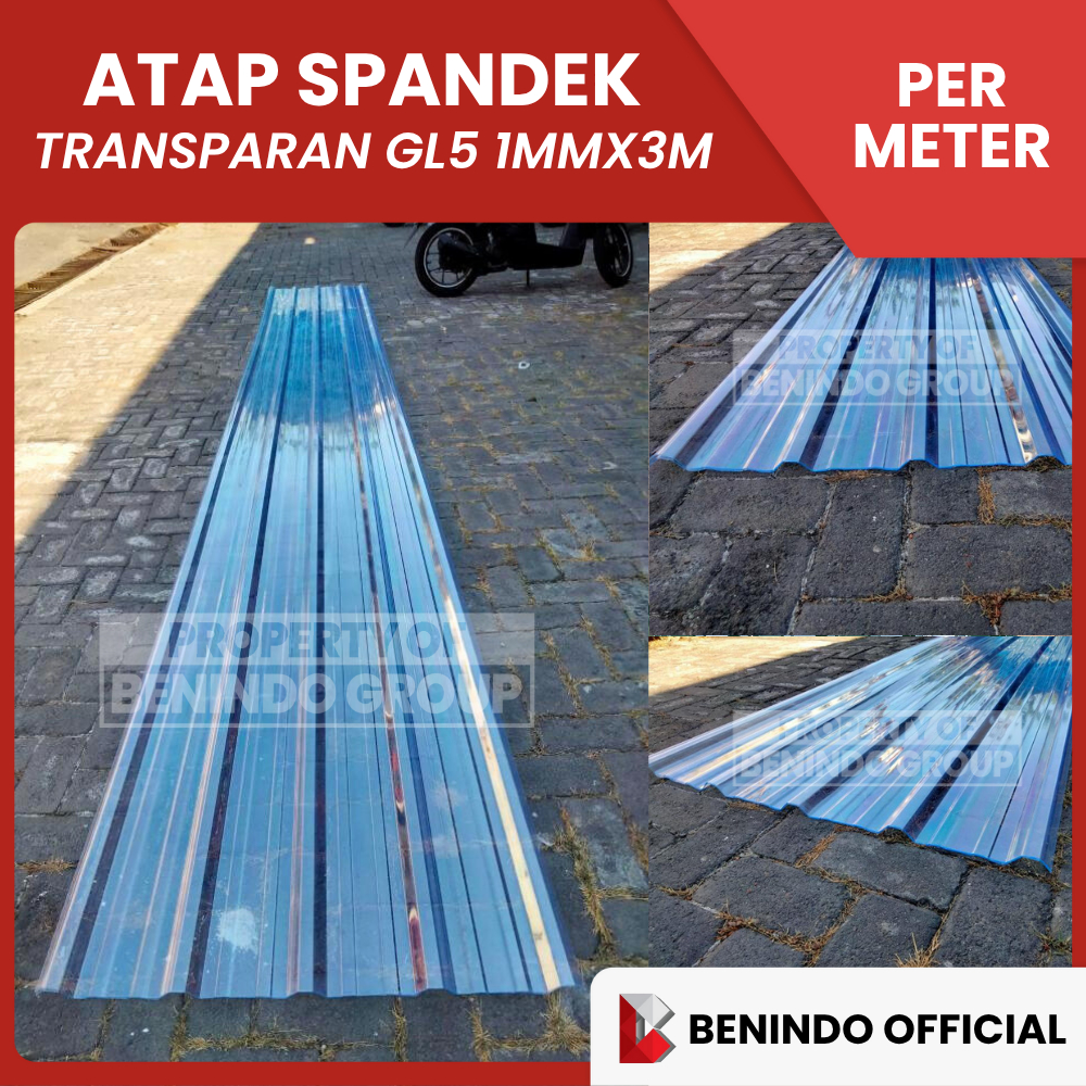 ATAP SPANDEK TRANSPARAN / BENING GL5 PREMIUM - 1MM x 3 METER
