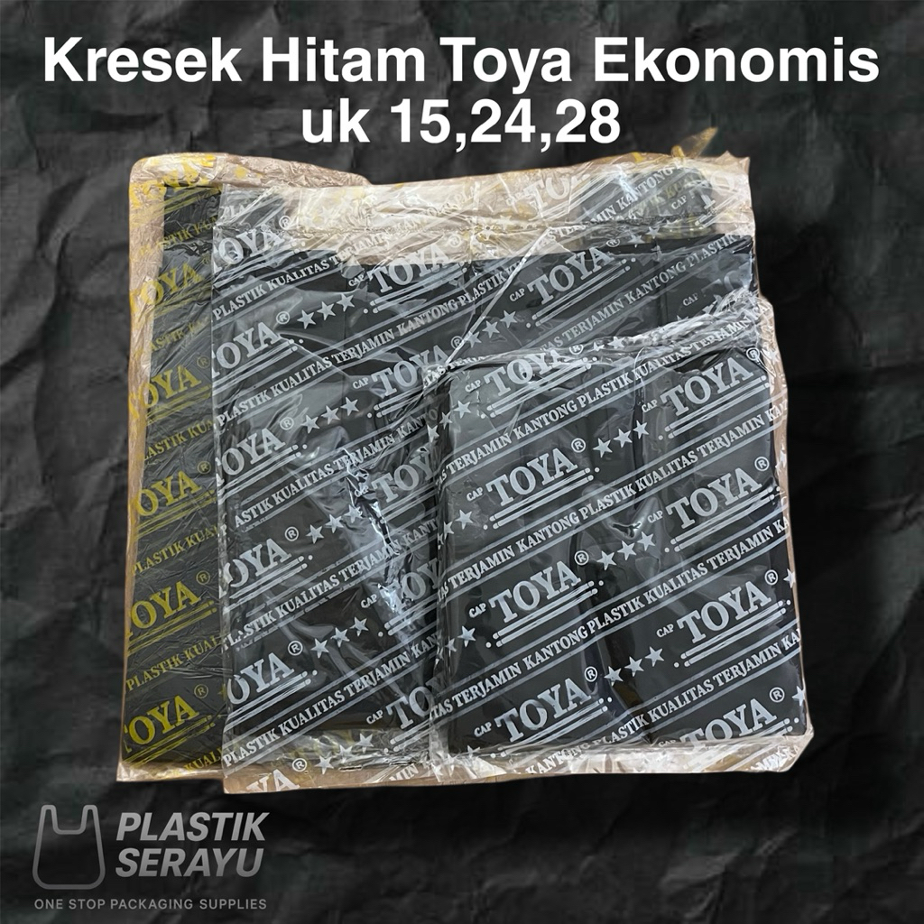 Kantong Kresek Plastik Hitam Toya Ekonomis ukuran 15,24,28