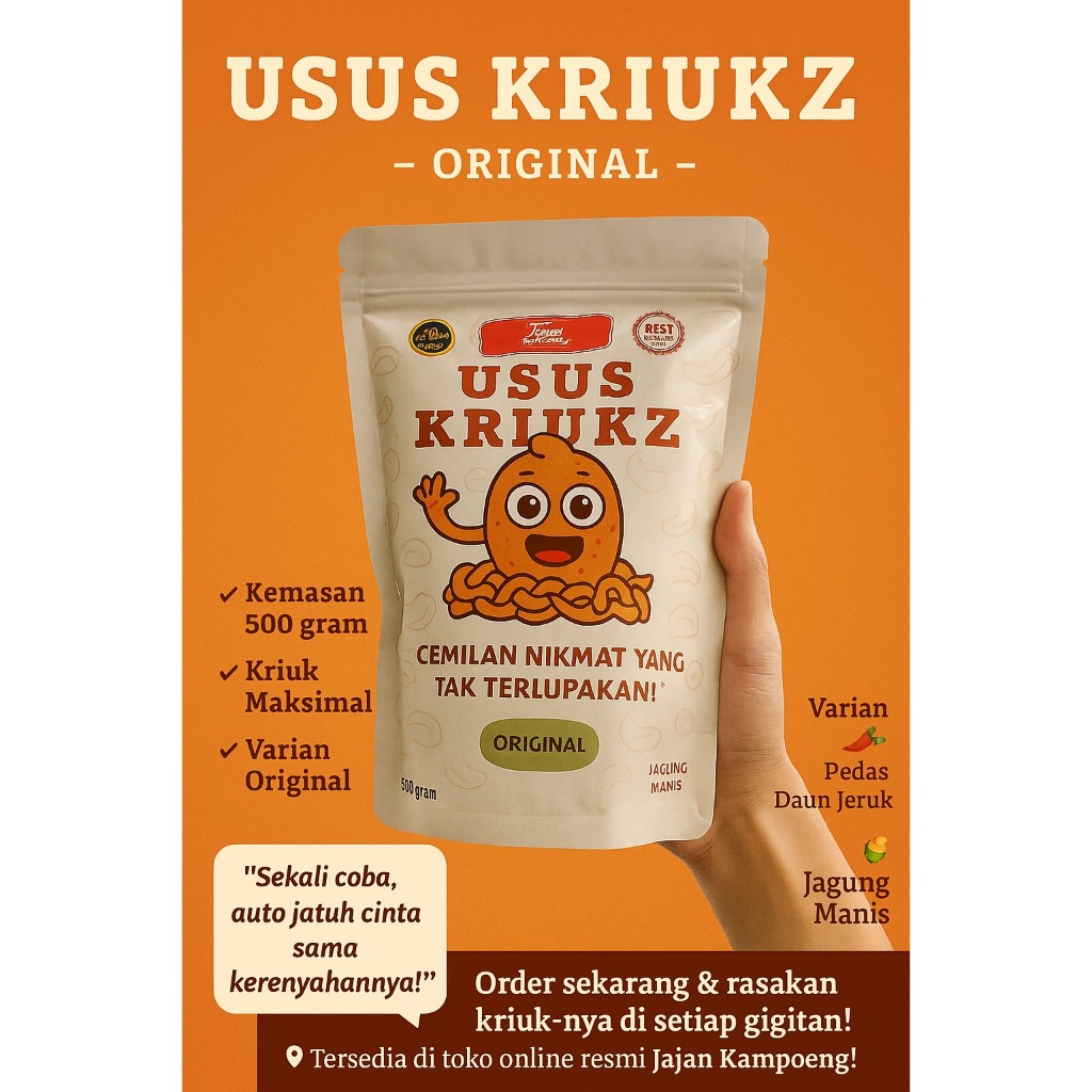 

Usus Kriukz Original Usus ayam krispi 500 gram