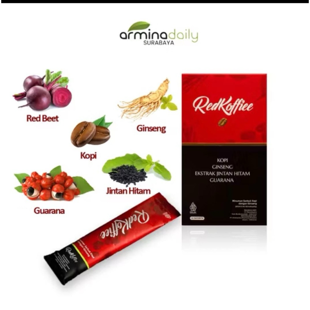 

kopi Merah Atau Red Koffie Armina daily 1box isi 10 sachet