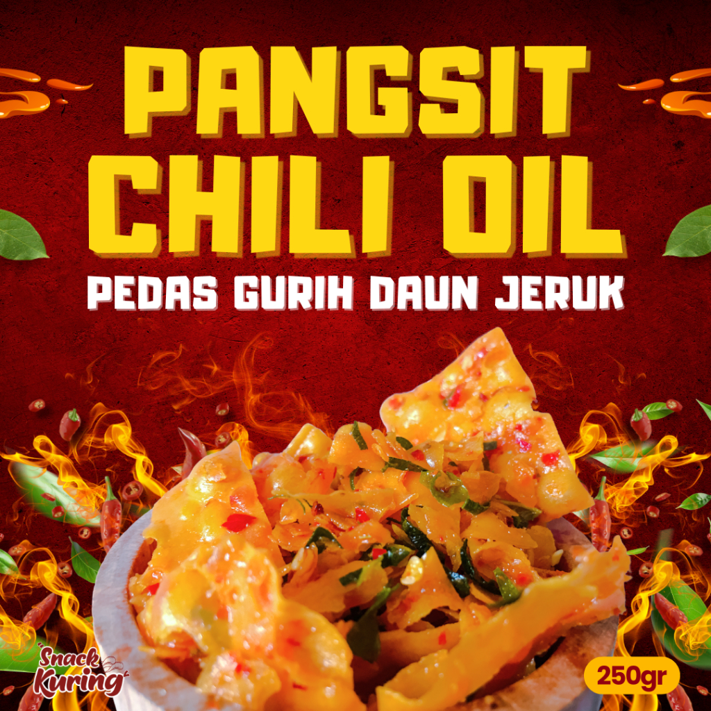 

Keripik Pangsit Pedas Chili Oil Daun Jeruk Gurih 250gram