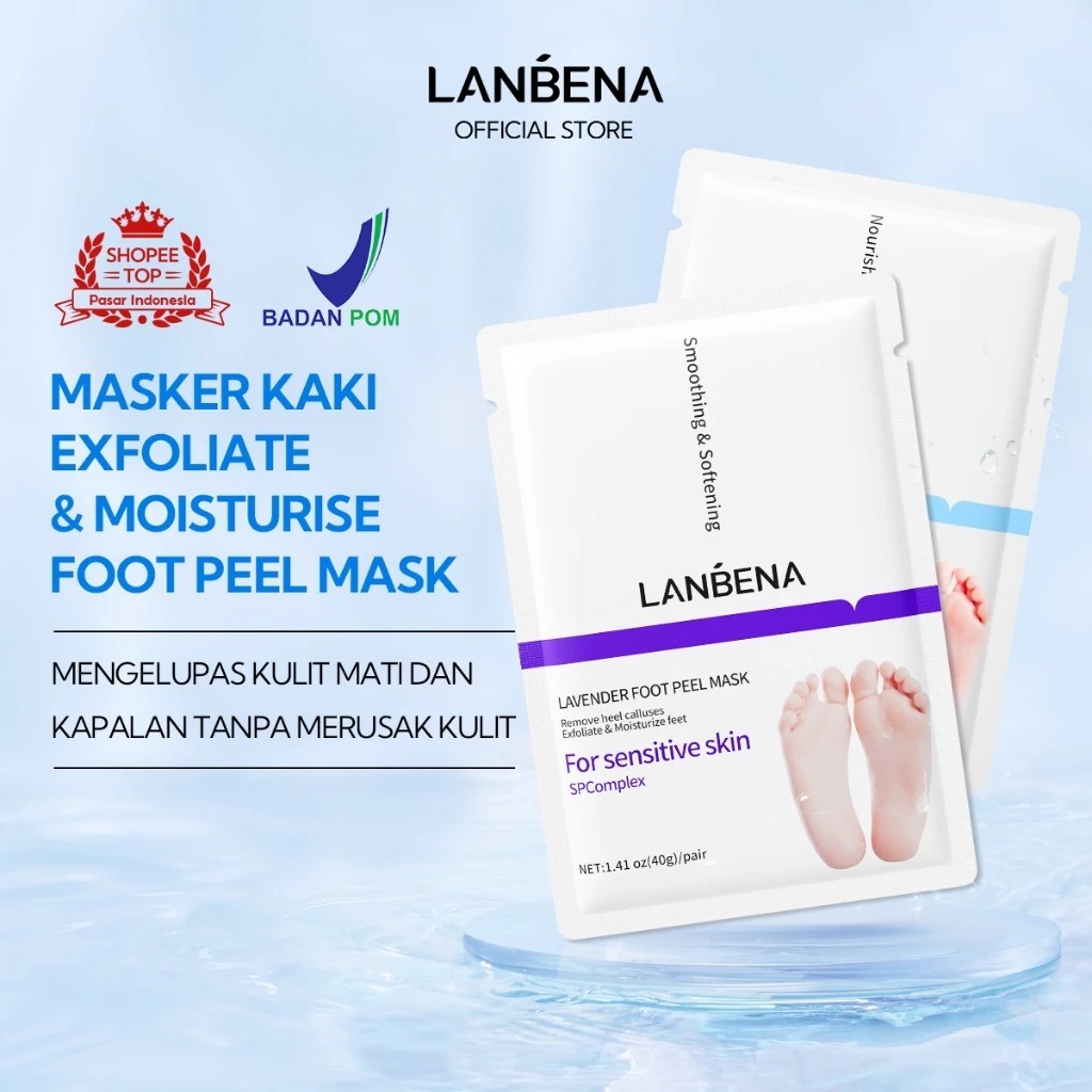 LANBENA Foot Mask Remove Dead Skin Masker Kaki Peeling Badan Foot Care Untuk Spa Kaki Exfloating Mas
