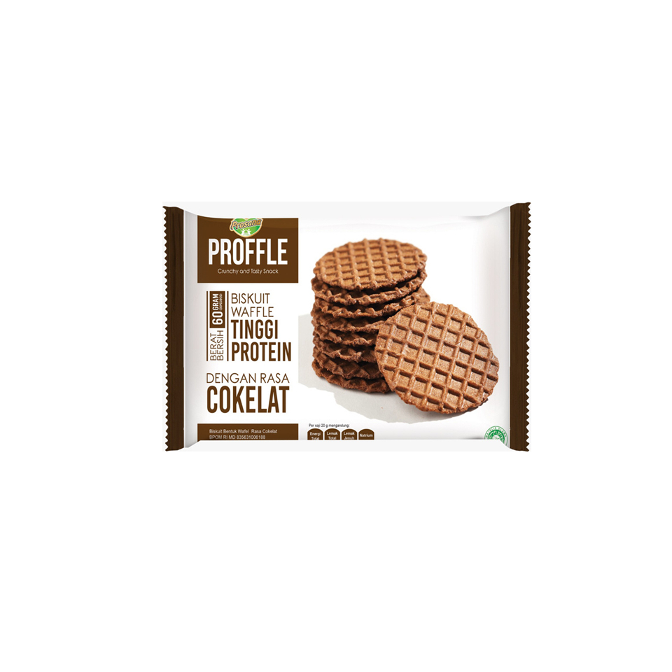 

(The Habit) Prosana Proffle Biskuit Waffle Tinggi Protein - Mentega-Cokelat