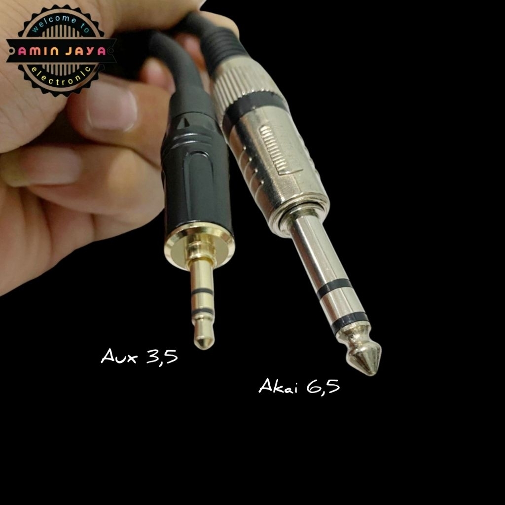 Kabel jack aux 3,5 to akai stereo 6,5 / kabel jack mini stereo to akai stereo