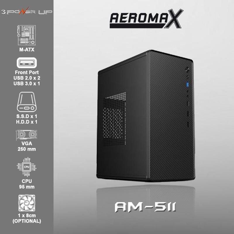 Casing PC Office 3Power Up AEROMAX AM-511 include PSU 500W Case - USB 3.0