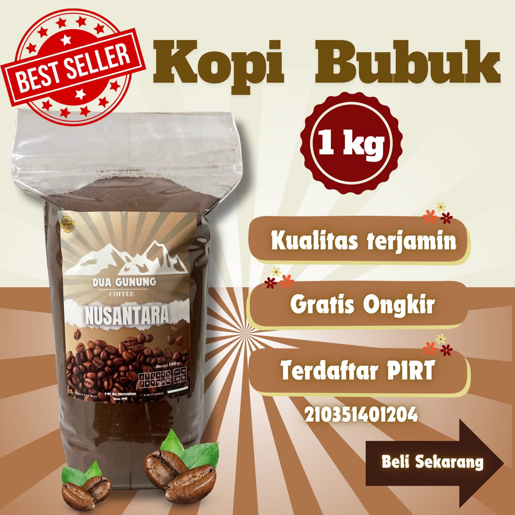 

DUA GUNUNG Kopi Bubuk Halus Murah Kopi Hitam Kopi Tubruk