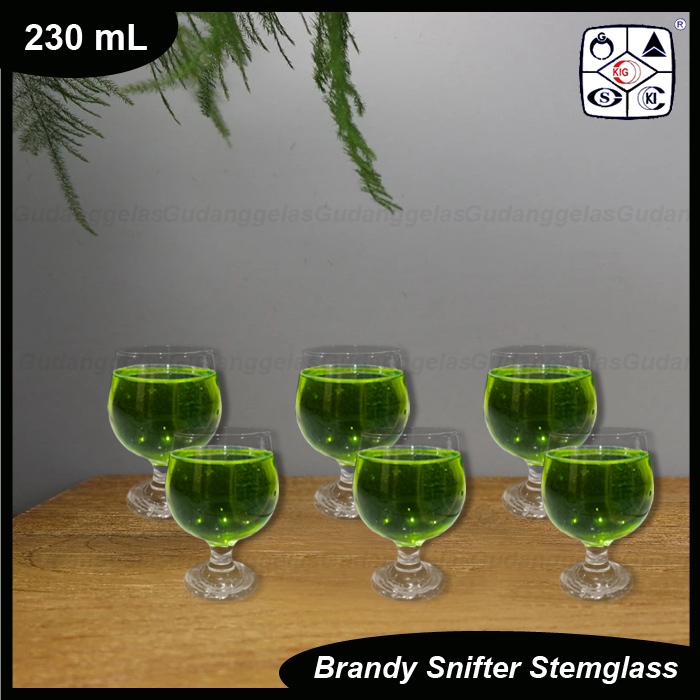 1 SET 6 PCS Gelas Kaki Cognac Kedaung/Gelas Kaki Kaca/Gelas Kaki/Gelas Brandy Snifter/Gelas Kaki Min