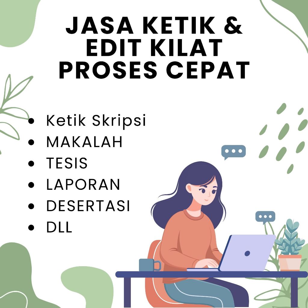 

JASA KETIK & EDIT PROSES CEPAT Profesional | Akurat | Cepat | Terjangkau ( Word, Exel< Power Point, Dll )