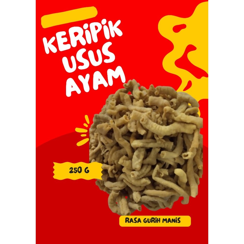 

Keripik Usus Ayam Crispy 250g - Gurih & Renyah.