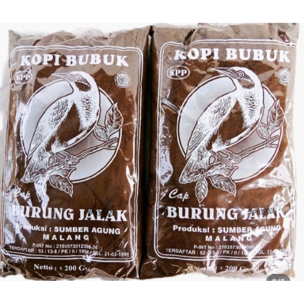 

1kg/5bungkus.kopi bubuk cap burung jalak enak & mantap