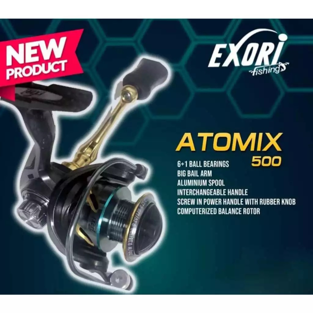 Reel Pancing/Kerekan Pancing Ultra Light UL Power Handle Exori Atomix 500