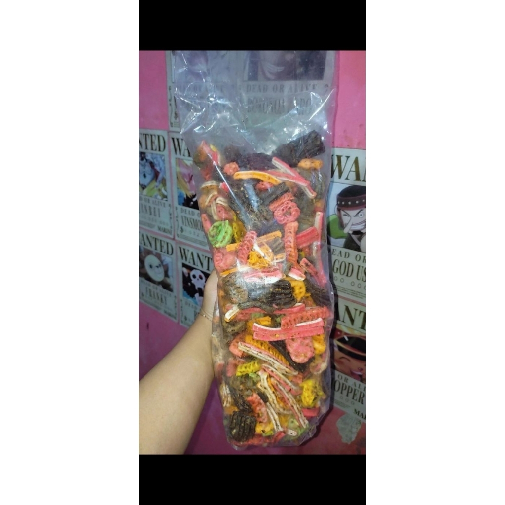 

KERUPUK SEBLAK CAMPUR MIX PEDAS JUARA SNACK 1 KG