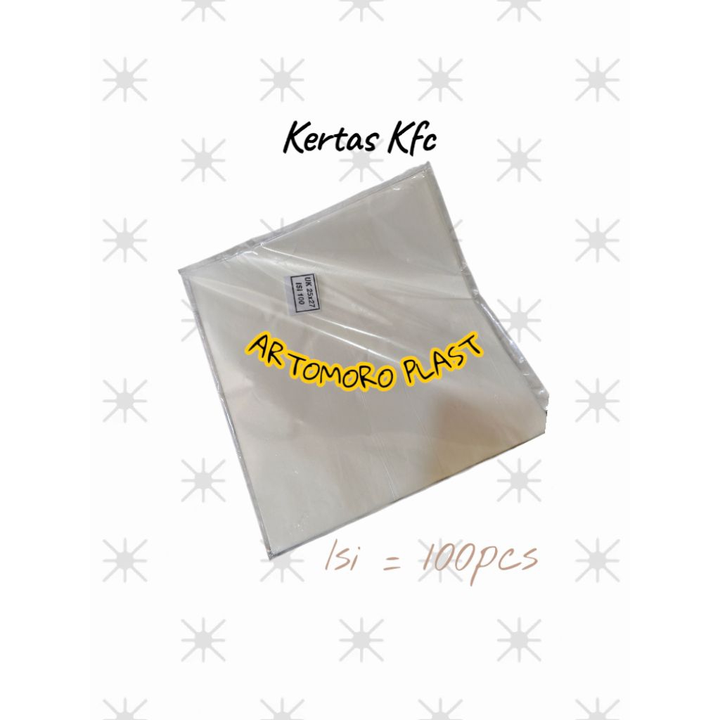 (100pcs) Kertas Nasi Kfc 25x27cm / Kertas Nasi Minyak / KFC