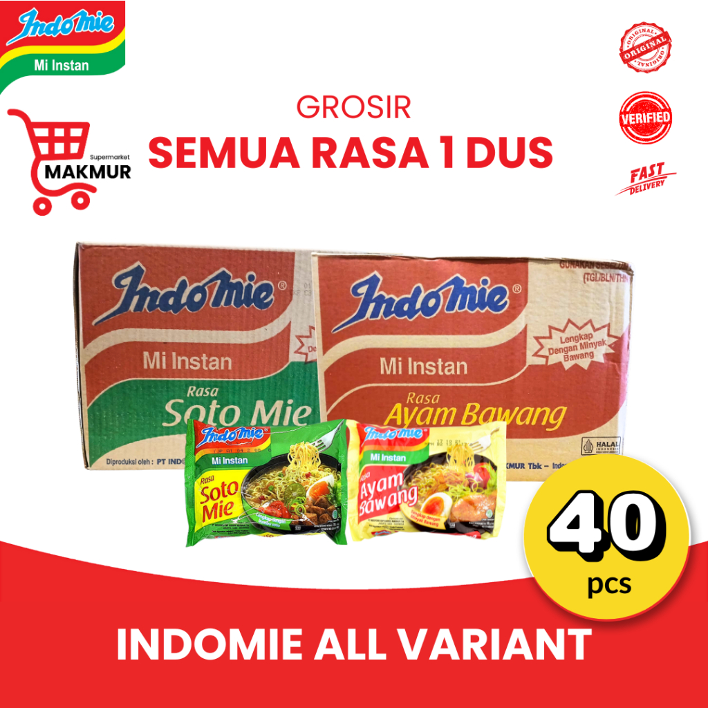 

INDOMIE SOTO & AYAM BAWANG 1 DUS isi 40 pcs (GROSIR) [ALL VARIANT] - Tkmakmur24