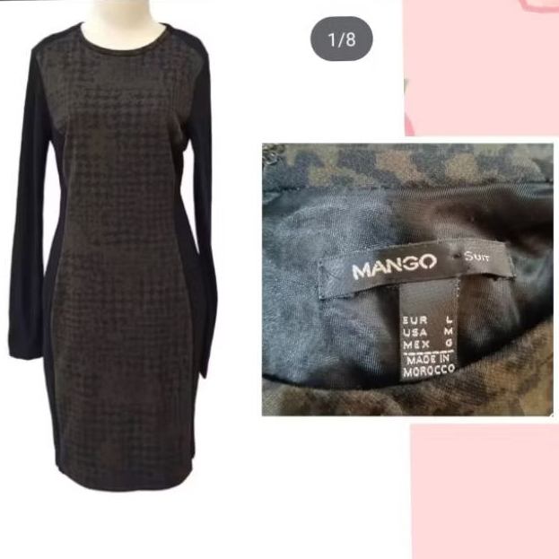 Dress Premium lengan panjang Formal Mango Ukuran Besar Murah