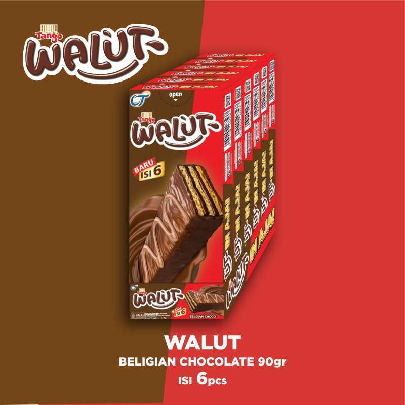 

[oddsolshop] pekanbaru/Tango Walut Wafer Belgian Chocolate 6 15GR 90GR Biskuit Kue Cokelat Coklat