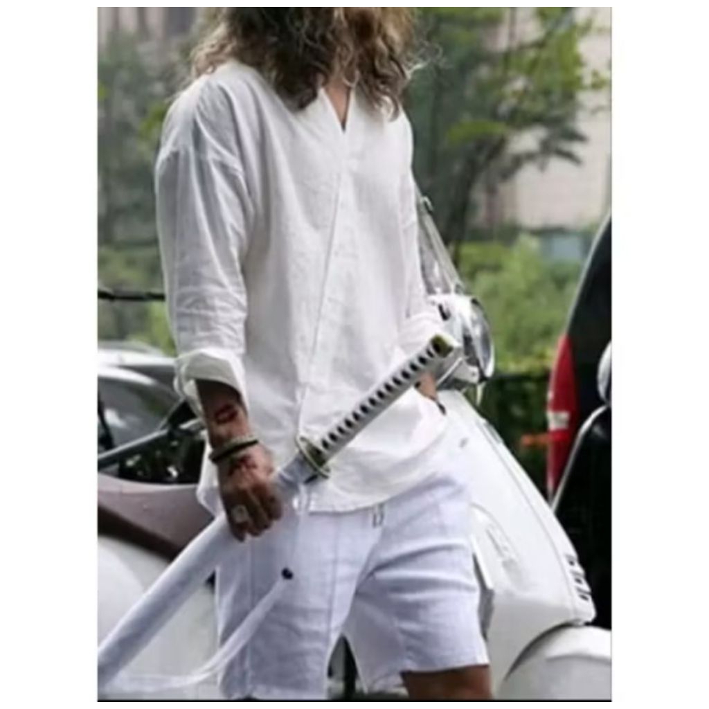 kemeja linen kimono pria lengan panjang Japanese style casual keren