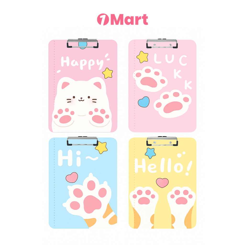 

1MART Clipboard Papan Ujian A4 "Happy Meow
