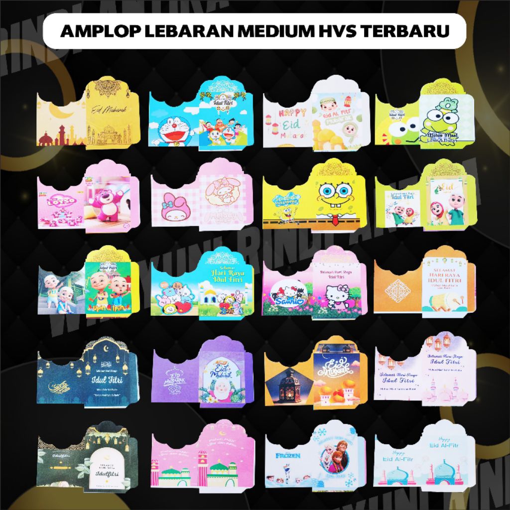 

[500LBR]Amplop Medium HVS Kartun,Muslim,Snack Belum dilipat