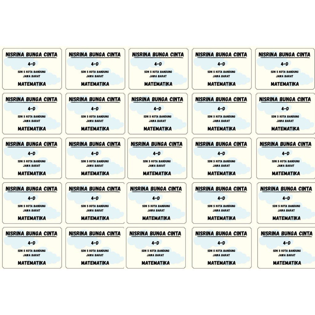 

Label Sekolah Matapelajaran