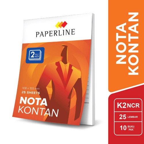 

PAPERLINE NOTA KONTAN NCR K2 108 X 155MM 2PLY 25LBR / Nota Paperline 2 Ply