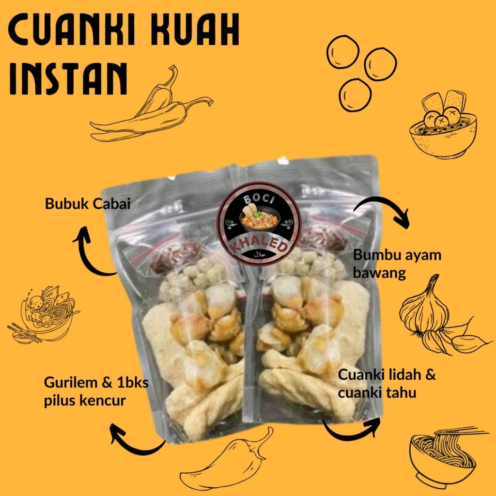 

(CUANKI KUAH INSTAN ) tersedia juga cuanki seblak boci ayam suwir pedas mercon paket usaha isi 12pcs tanpa jeruk limau / enak murah pedas asin cimol cuanki seblak frozen food snack instan cemilan ide usaha keju mozarella
