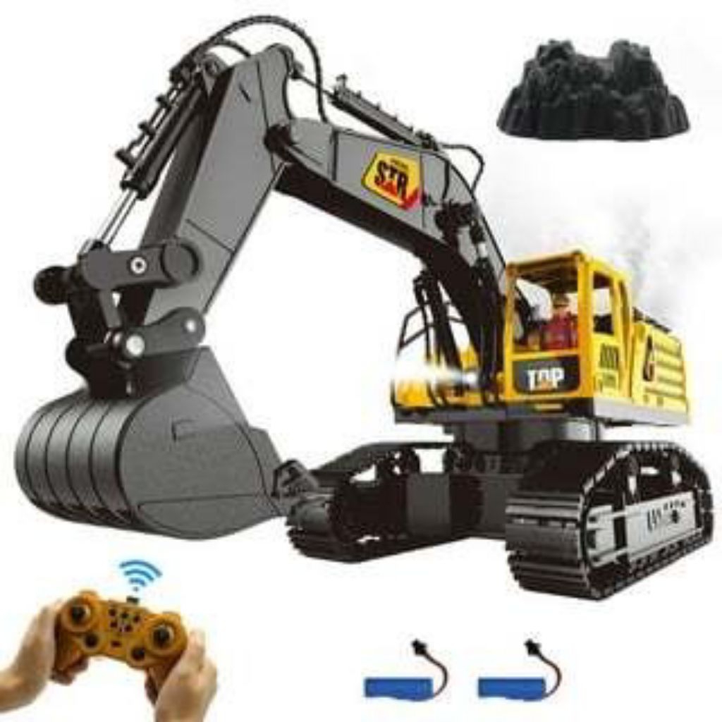 Rc excavator 14channel keruk metal dengan efek asap