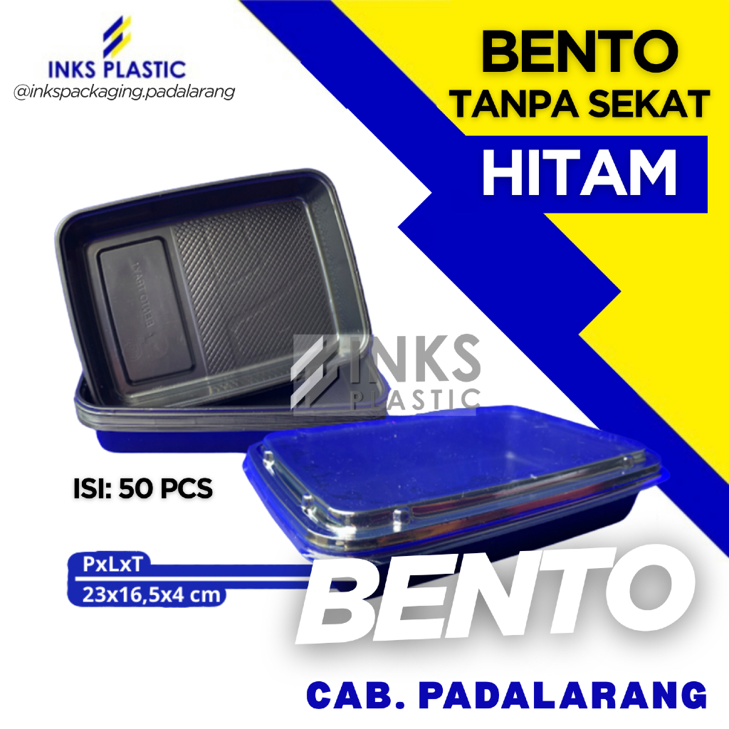 MIKA TRAY BENTO TANPA SEKAT HITAM