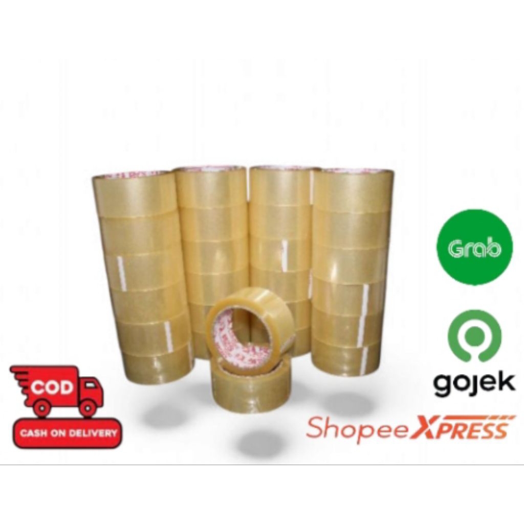 

lakban bening 45mm × 27 yard 1slop isi 6 pcs tidak mudah putus