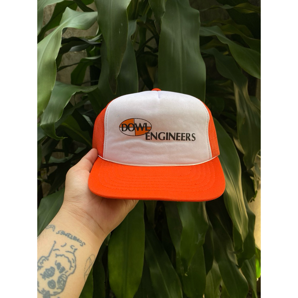 Vintage Trucker Hat Dowl Engineers Two Tone by Yupoong